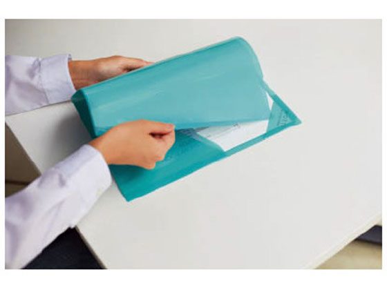 コクヨ ハードクリヤーホルダー モッテ A3見開き ライトブルー フ-LM755LB 1枚(ご注文単位1枚)【直送品】