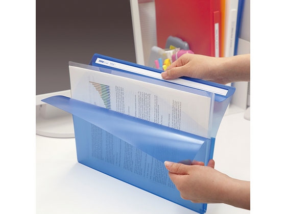 セキセイ アクティフV フリップファイル A4ヨコ ブルー ACT-5901-10 1冊（ご注文単位1冊)【直送品】