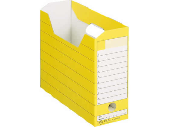 ライオン ボックスファイル〈レギュラーカラー〉A4ヨコ 背幅105mm 黄 1冊(ご注文単位1冊)【直送品】