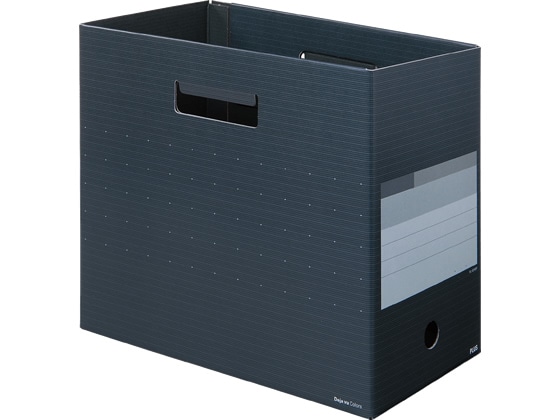 プラス デジャヴカラーズ ボックスファイル ワイド A4ヨコ チャコールグレー 1冊(ご注文単位1冊)【直送品】