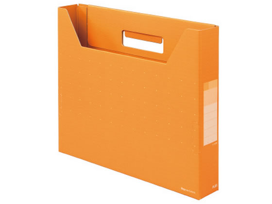 プラス デジャヴカラーズ ボックスファイル スリム A4ヨコ ネーブルオレンジ 1冊(ご注文単位1冊)【直送品】