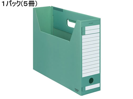 コクヨ ファイルボックス-FS〈Dタイプ〉B4ヨコ 背幅102mm 緑 5冊 1パック(ご注文単位1パック)【直送品】