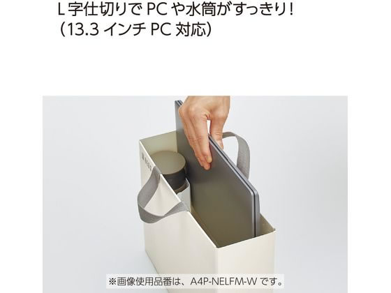 コクヨ すっきり収納できるキャリーボックス [NEOS] A4 オフホワイト 1個（ご注文単位1個)【直送品】