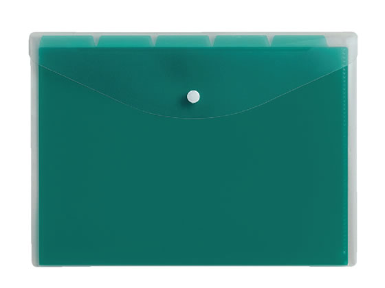 コクヨ ホルダーインケース〈K2〉A4 5山仕切り付 緑 K2フ-7705G 1冊(ご注文単位1冊)【直送品】