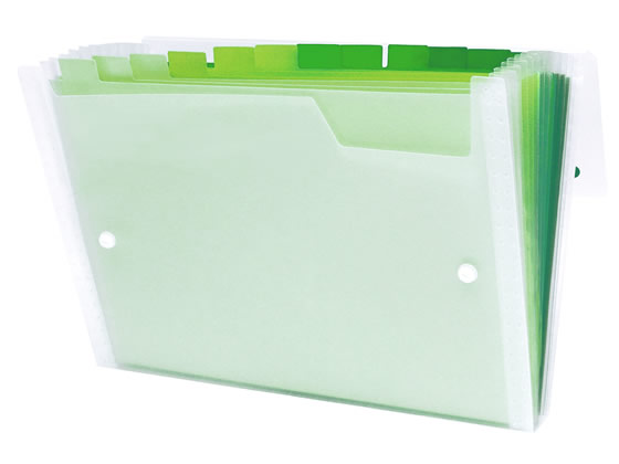 ビュートン Gra-De ドキュメントファイル A4 13ポケット グリーン 1冊(ご注文単位1冊)【直送品】