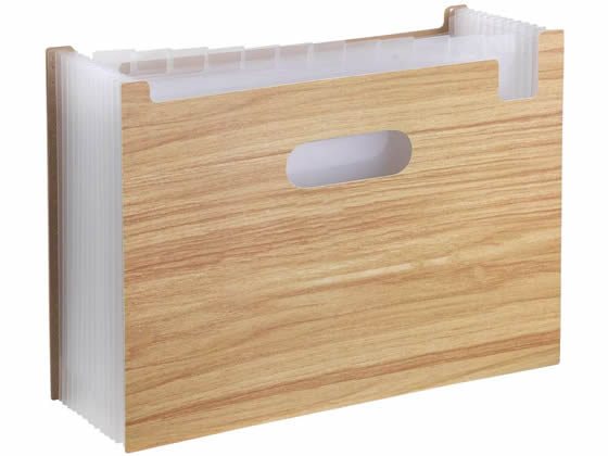 セキセイ WOODSSTYLE ドキュメントスタンド A4ヨコ ブラウン 1冊(ご注文単位1冊)【直送品】