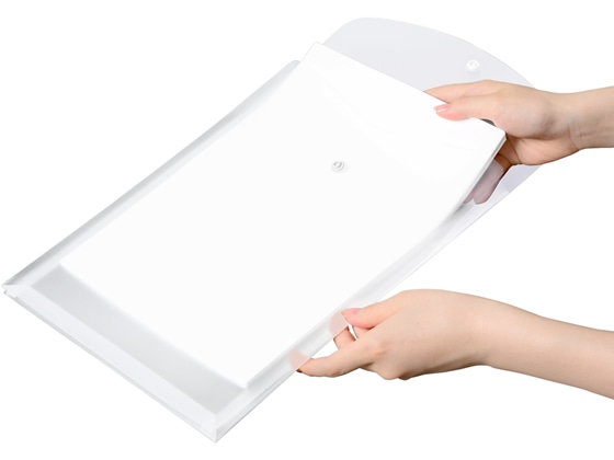 プラス シンプルワーク ポケット付エンベロープ(マチ付き)A4タテ クリア 10枚 1パック(ご注文単位1パック)【直送品】