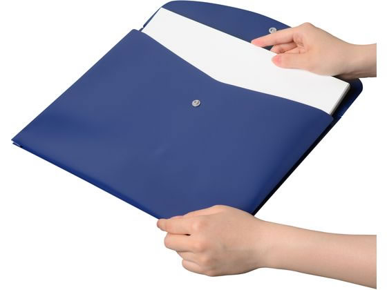 プラス シンプルワーク ポケット付エンベロープ(マチ付き)A4ヨコ ブルー10枚 1パック(ご注文単位1パック)【直送品】