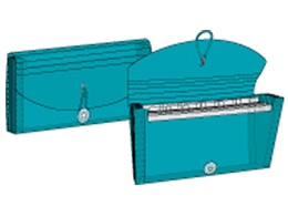 セキセイ セマック ドキュメントファイル 長3封筒 13ポケット ブルー 1冊(ご注文単位1冊)【直送品】