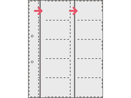 コクヨ 名刺ホルダー替紙 A4タテ 2穴 20ポケット 10枚 メイ-396 1パック(ご注文単位1パック)【直送品】
