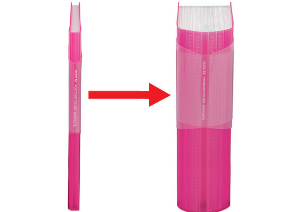 コクヨ ポストカードホルダー〈ノビータ〉A6 60ポケット ピンク 1冊（ご注文単位1冊)【直送品】