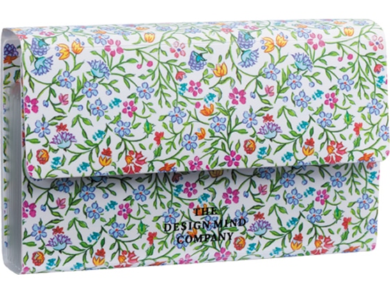 リヒトラブ FLOWER IMAGE 通帳ホルダー 6ポケット 青 D1184-8 1冊(ご注文単位1冊)【直送品】