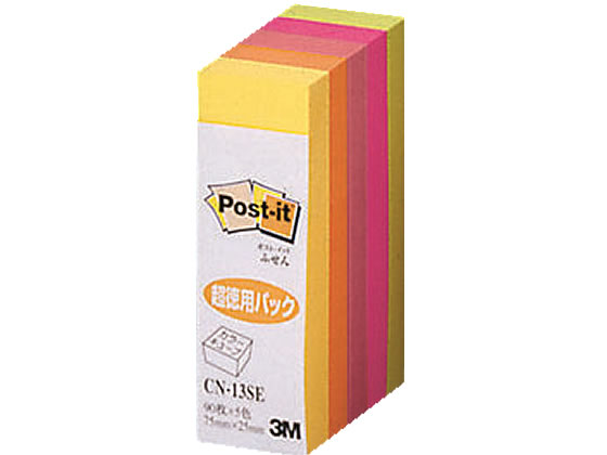 3M ポスト・イット エコノミーシリーズ 蛍光カラー5色 450枚 CN-13SE 1個(ご注文単位1個)【直送品】