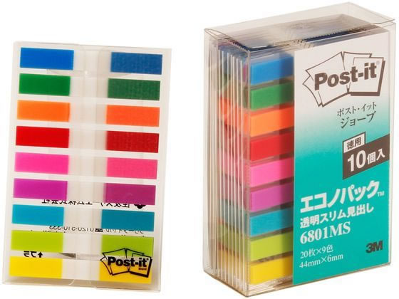 ポスト・イット ジョーブ 透明見出し エコノパック 6801MS 1箱(ご注文単位1箱)【直送品】