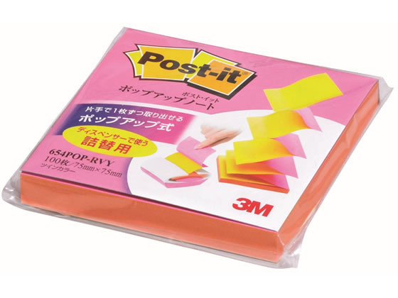 3M ポスト・イット ポップアップ ノート 詰替用 654POP-RVY 1冊(ご注文単位1冊)【直送品】