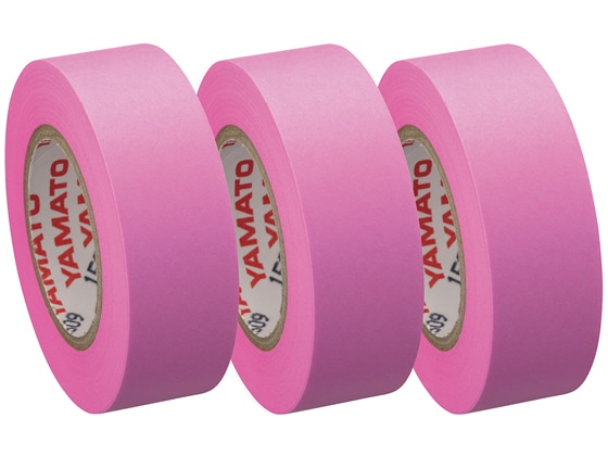 ヤマト メモックロールテープ詰替15mm蛍光紙 ローズ 3巻 RK-15H-RO 1パック(ご注文単位1パック)【直送品】