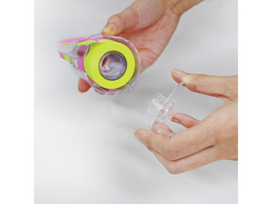 ヤマト メモックロールテープ 強粘着 25mm 詰替用 蛍光ローズ&レモン 1パック(ご注文単位1パック)【直送品】