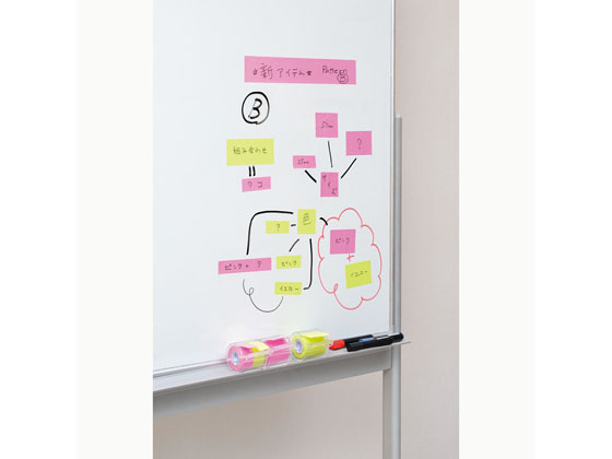 ヤマト メモックロールテープ 強粘着 25mm 詰替用 蛍光ローズ&レモン 1パック(ご注文単位1パック)【直送品】