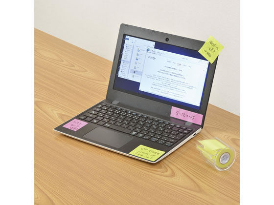 ヤマト メモックロールテープ 強粘着 25mm 詰替用 蛍光ローズ&レモン 1パック(ご注文単位1パック)【直送品】