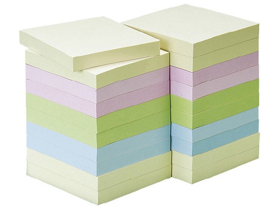 スマートバリュー ふせん 75×75mm 混色 100枚×20冊 1箱（ご注文単位1箱)【直送品】