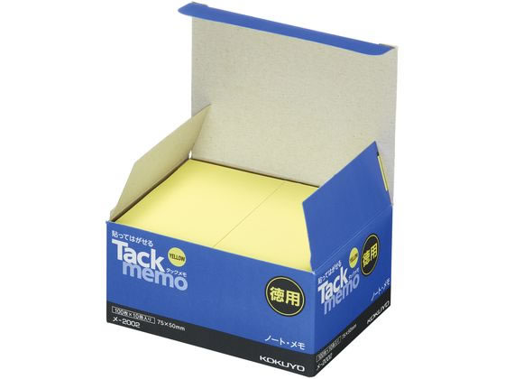 コクヨ タックメモ お徳用 ノート 75×50 黄 100枚×10冊 メ-2002 1箱（ご注文単位1箱)【直送品】