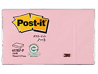3M ポスト・イット ノートタイプ ピンク 100枚 655RP-P 1個(ご注文単位1個)【直送品】