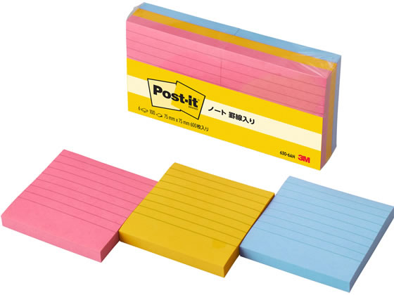 3M ポストイット罫線入り 630-6AN 1パック（ご注文単位1パック)【直送品】