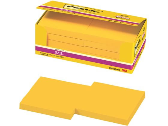 3M ポスト・イット強粘着エコノパック ノート ビビットイエロー 10冊 1箱(ご注文単位1箱)【直送品】