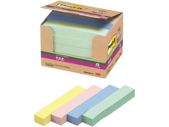 3M ポスト・イットエコノパック強粘着ふせん小パステルカラー混色20冊 1箱(ご注文単位1箱)【直送品】