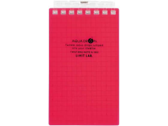 リヒトラブ ツイストノート(メモサイズ) 5mm方眼罫 赤 40枚 N-1661-3 1冊（ご注文単位1冊)【直送品】