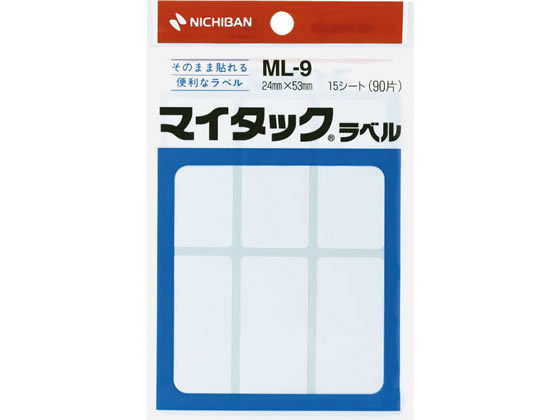 ニチバン マイタックラベル 24×53mm 6片×15シート ML-9 1袋(ご注文単位1袋)【直送品】