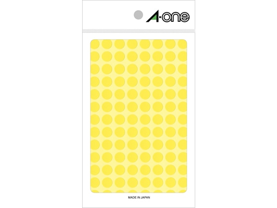 エーワン カラーラベル 9mm丸 黄 07004 1冊（ご注文単位1冊)【直送品】