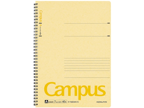 コクヨ キャンパスツインリングノート A4 A罫 40枚 黄 ス-T220AN-S 1冊（ご注文単位1冊)【直送品】