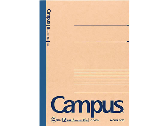 コクヨ 再生紙キャンパスノート セミB5 B罫・中横罫 40枚 ノ-E4BN 1冊(ご注文単位1冊)【直送品】