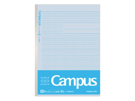 コクヨ キャンパスノート(ドット入り理系線)セミB5 6mm罫 青 1冊(ご注文単位1冊)【直送品】