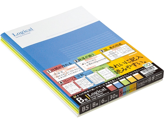 ナカバヤシ スイングロジカルノート B5 B罫 5冊パック ノ-B501B-5P 1パック(ご注文単位1パック)【直送品】