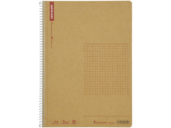 マルマン スパイラルノート ベーシック 5mm方眼罫 40枚 N246 1冊（ご注文単位1冊)【直送品】