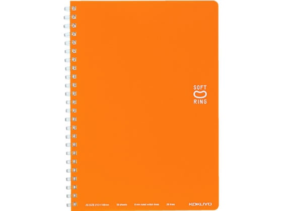 コクヨ ソフトリングノート(ドット入り罫線) オレンジ A5 B罫 1冊(ご注文単位1冊)【直送品】