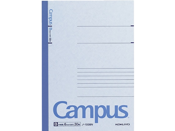 コクヨ キャンパスノート 3号 A5 中横罫 30枚 ノ-103BN 1冊(ご注文単位1冊)【直送品】