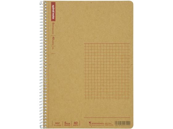 マルマン スパイラルノート ベーシック A5方眼罫 40枚 N247 1冊(ご注文単位1冊)【直送品】