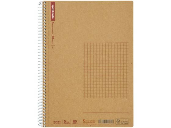 マルマン スパイラルノート ベーシック A5方眼罫 80枚 N247ES 1冊(ご注文単位1冊)【直送品】