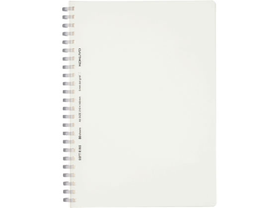 コクヨ ソフトリングノート 5mm方眼ドット罫 A5 80枚 透明 1冊(ご注文単位1冊)【直送品】