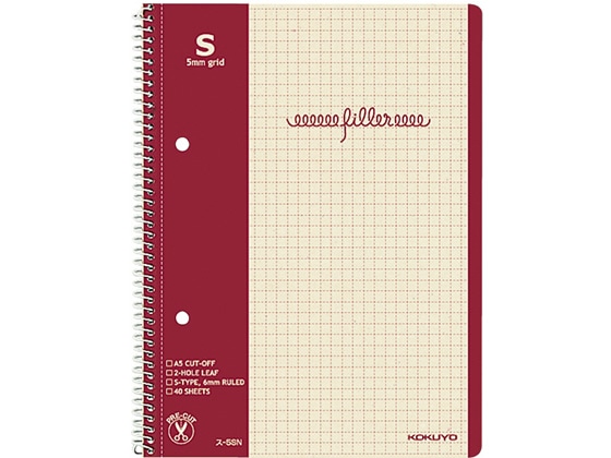 コクヨ フィラーノート A5 5mm方眼罫 ス-5SN 1冊(ご注文単位1冊)【直送品】