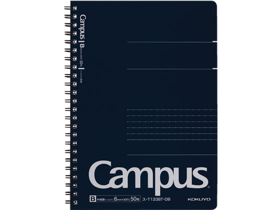 コクヨ キャンパス ツインリングノート(ドット入り罫線) A5 B罫 50枚 紺 1冊(ご注文単位1冊)【直送品】
