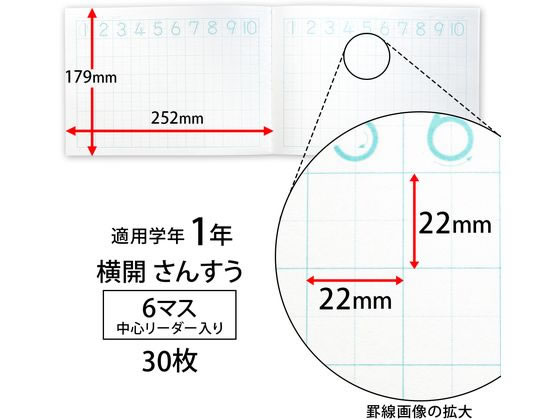 キョクトウ 横開さんすう B5 6マス 中心リーダー入 LP21 1冊(ご注文単位1冊)【直送品】