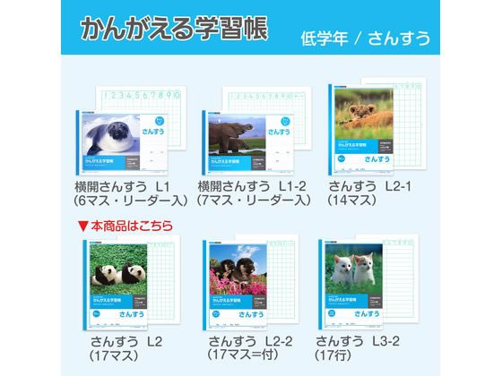 キョクトウ かんがえる学習帳 B5 さんすう 17マス 12mm L2 1冊(ご注文単位1冊)【直送品】