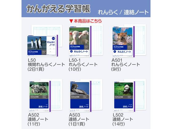 キョクトウ かんがえる学習帳 B5 れんらくノート タテ10行 L50-1 1冊(ご注文単位1冊)【直送品】