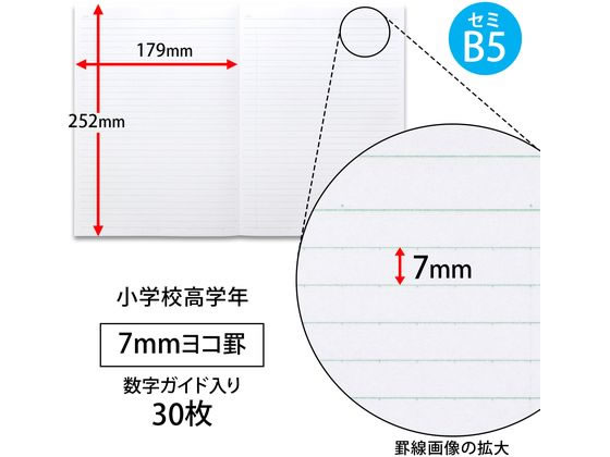 アピカ 中学受験OKノート セミB5 7mmヨコ罫 5冊組 LGU7Y05 1パック(ご注文単位1パック)【直送品】