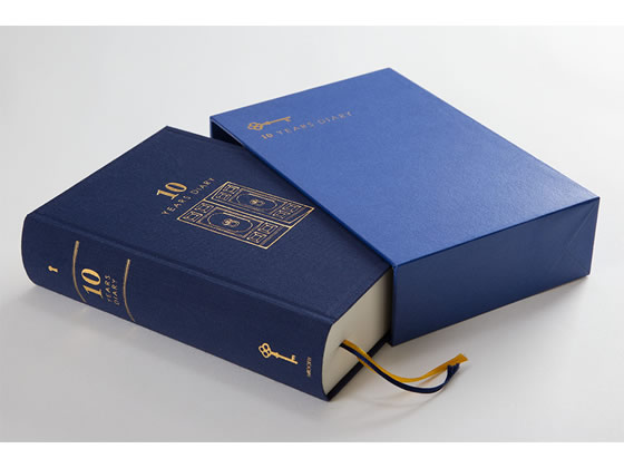 ミドリ(デザインフィル) 日記 10年連用 扉 紺 12397006 1冊（ご注文単位1冊)【直送品】