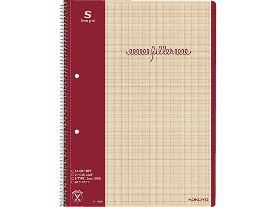 コクヨ フィラーノート A4 5mm方眼 40枚 ス-15SN 1冊（ご注文単位1冊)【直送品】